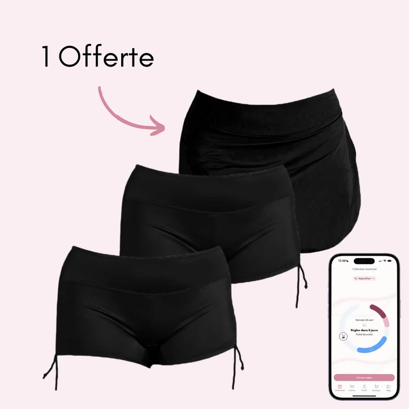 2 boxers Morgane + 1 Jupe de bain Maude Offerte