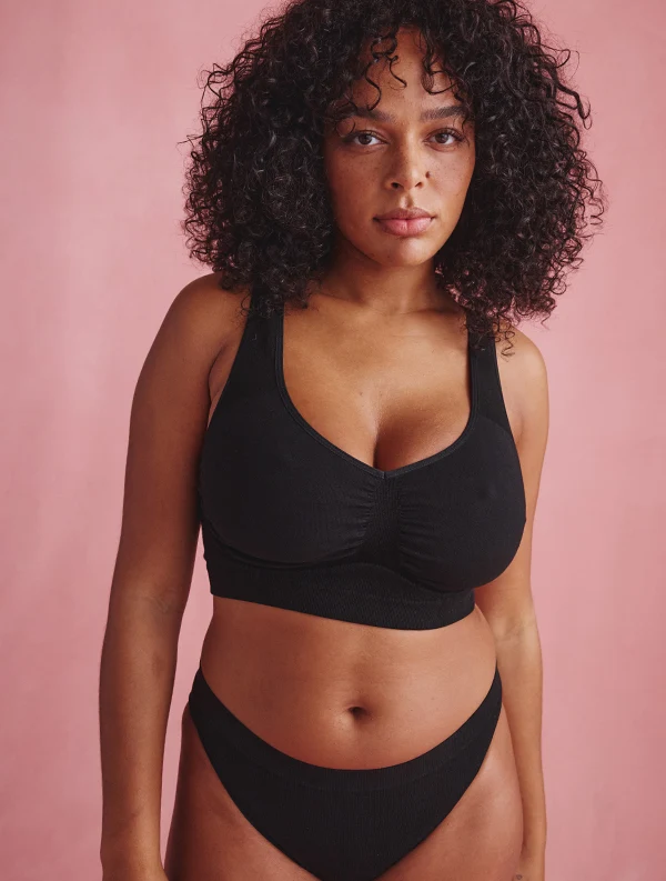 Brassière Gaya bonnet E/F - Seamless - Noir-Ebène