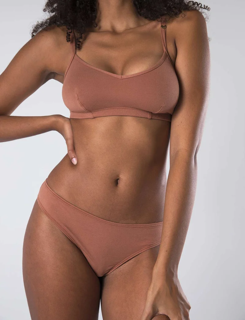 Tanga Maya - Coton Bio - Nude-Cannelle