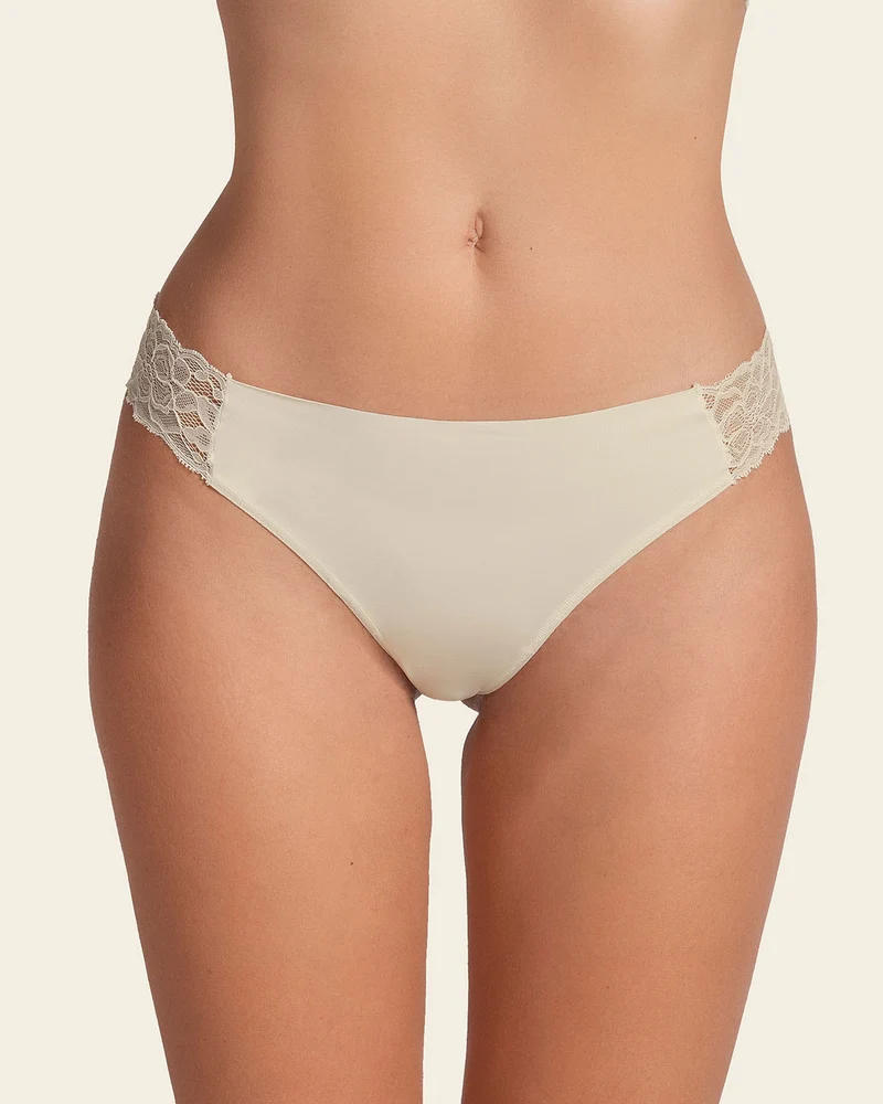 Pack de 5 culottes brésiliennes invisibles avec touches de dentelle sur les côtés