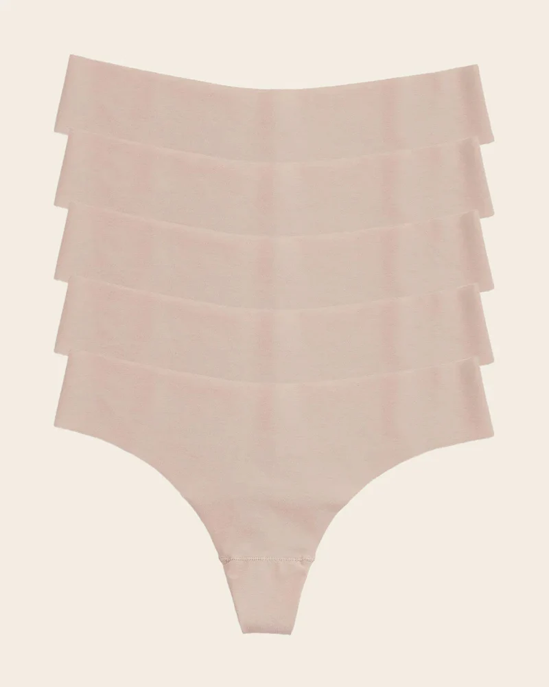 Pack de 5 culottes brésiliennes invisibles ultra plates sans élastiques et peu de coutures