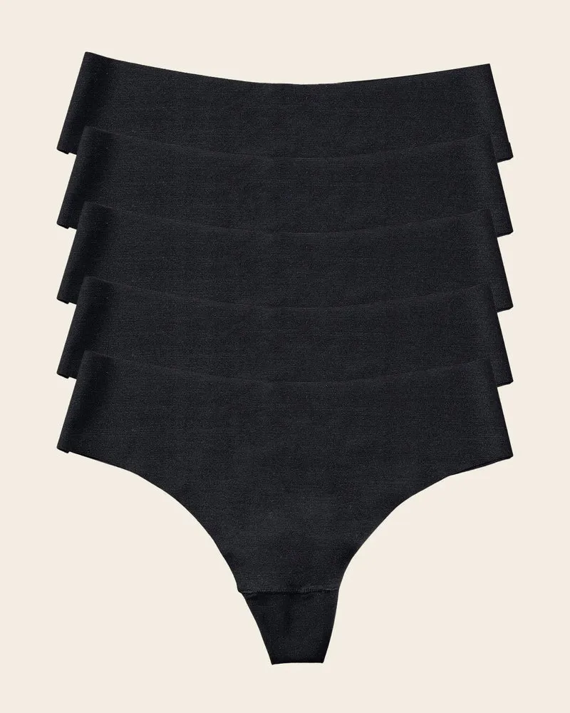 Pack de 5 culottes brésiliennes invisibles ultra plates sans élastiques et peu de coutures