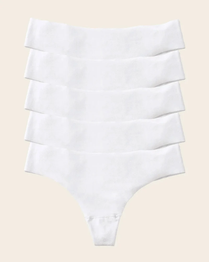 Pack de 5 culottes brésiliennes invisibles ultra plates sans élastiques et peu de coutures