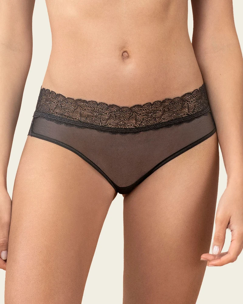 Pack de 3 culottes taille mi-haute en tulle et dentelle