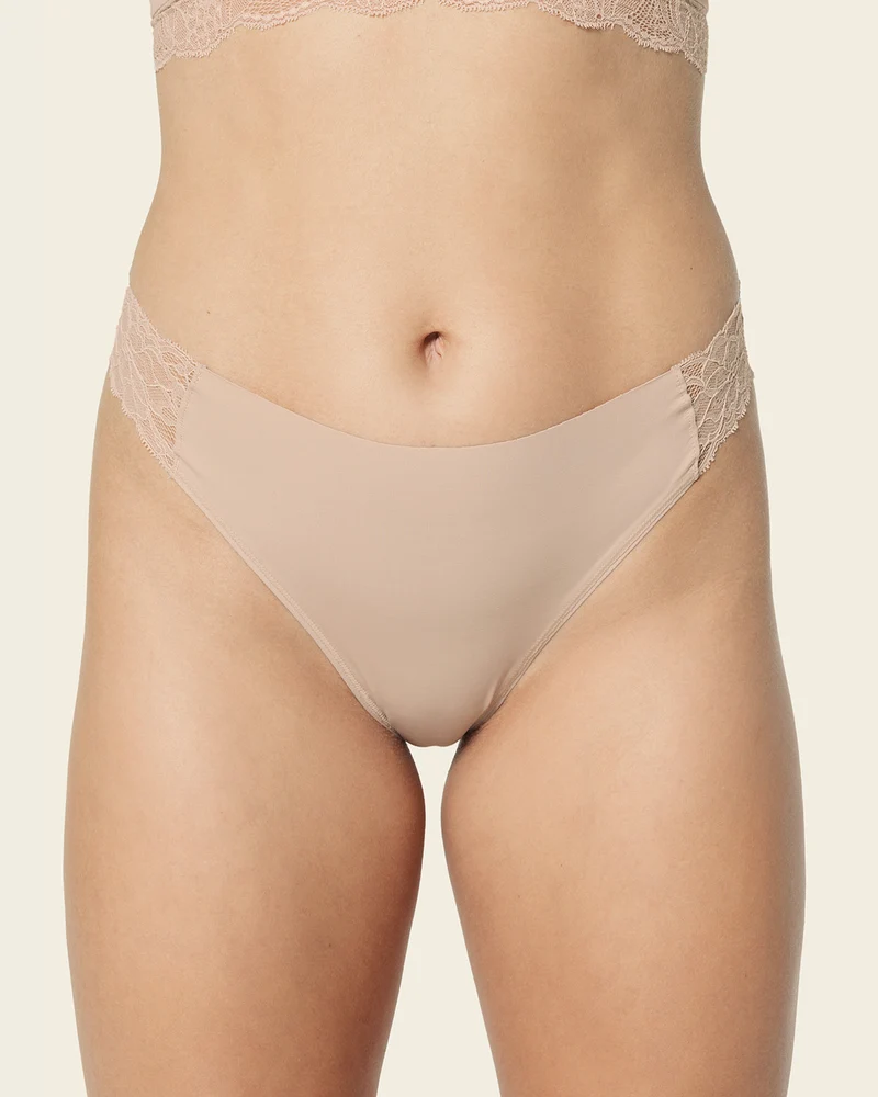 Pack de 3 culottes brésiliennes invisibles avec touches de dentelle sur les côtés