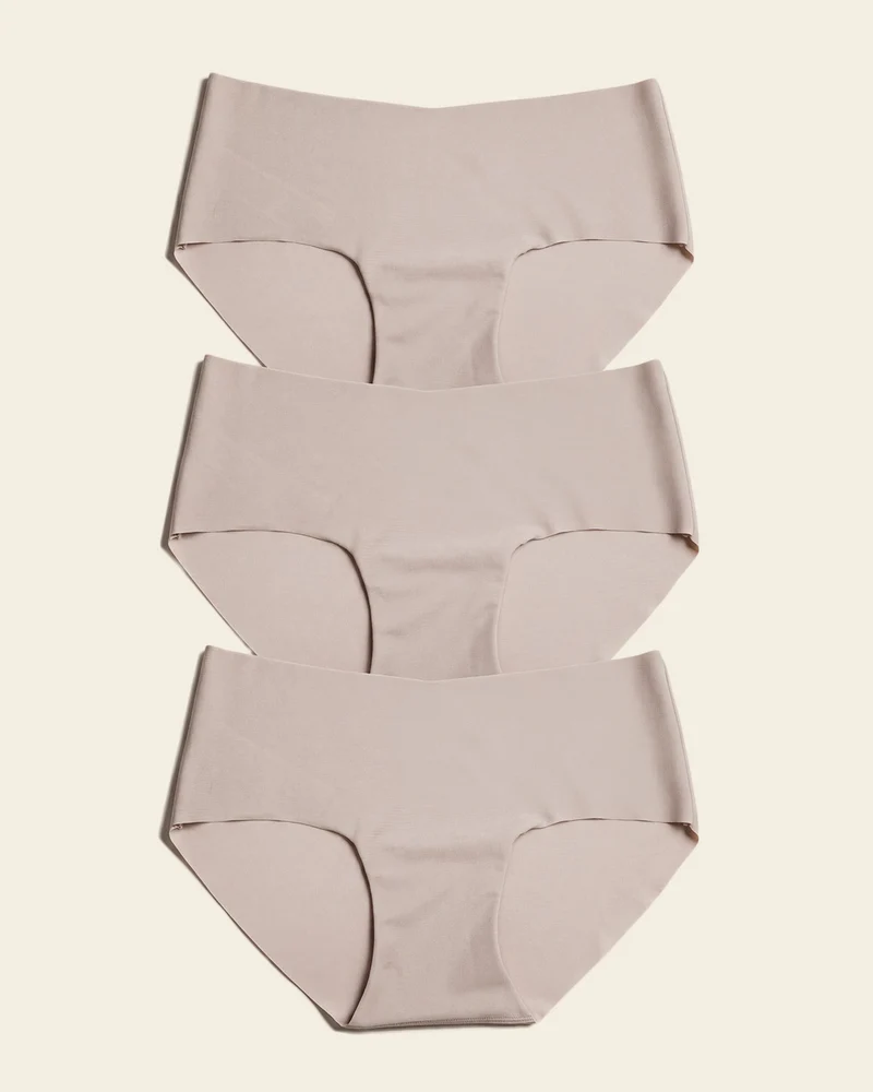 Pack de 3 culottes hipster invisibles ultra plates sans élastiques et peu de coutures