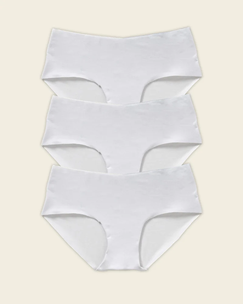 Pack de 3 culottes hipster invisibles ultra plates sans élastiques et peu de coutures