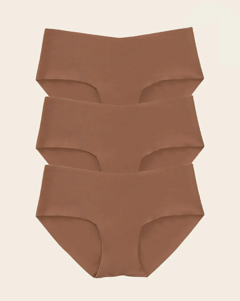 Pack de 3 culottes hipster invisibles ultra plates sans élastiques et peu de coutures