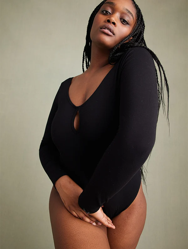 Body Louise - Coton Bio - Noir-Ebène