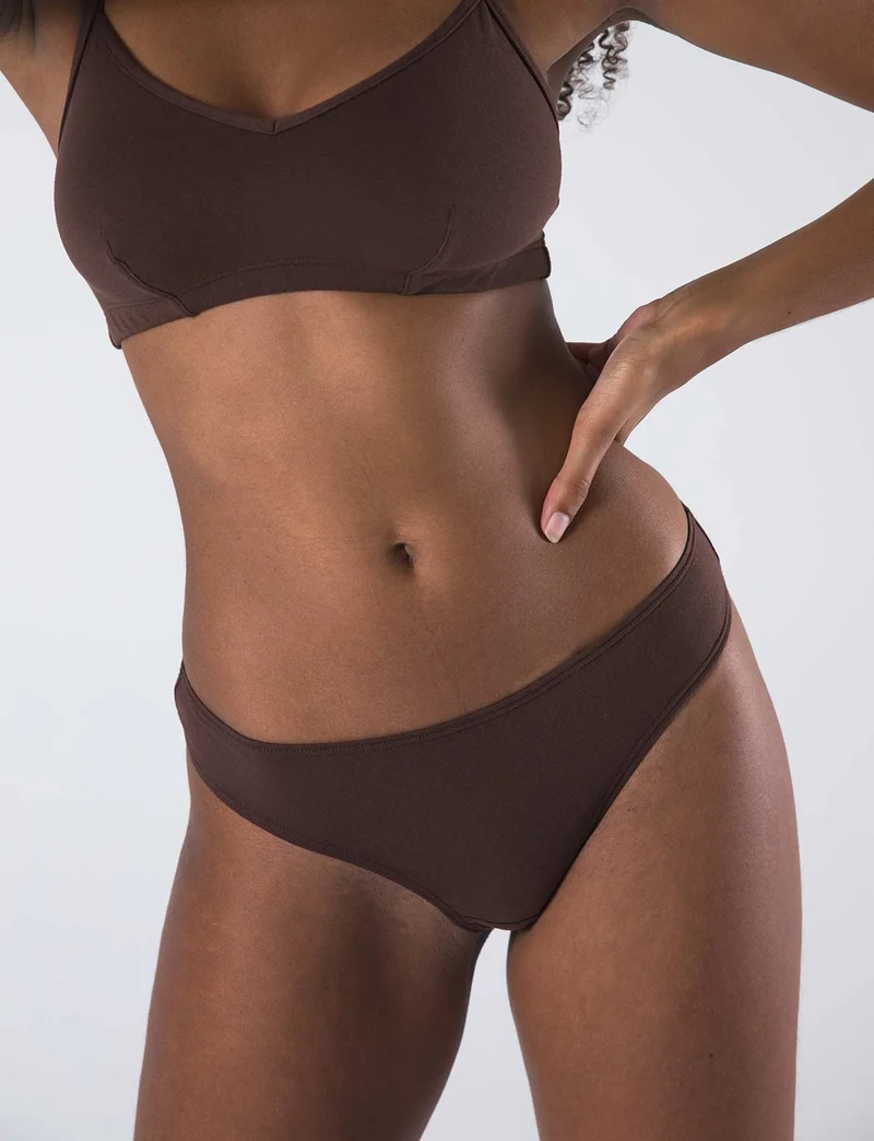 Tanga Maya - Coton Bio - Nude-Brun