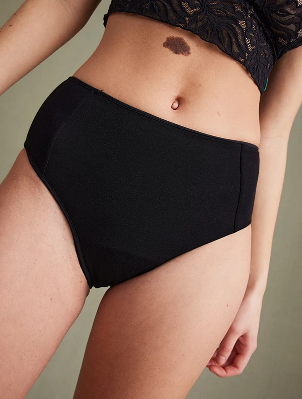 Culotte Menstruelle Claudie - Coton Bio - Noir-Ebène🩸🩸🩸