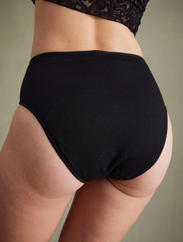 Culotte Menstruelle Claudie - Coton Bio - Noir-Ebène🩸🩸🩸