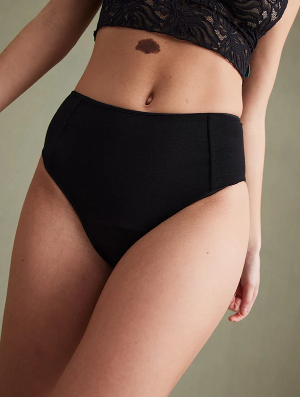 Culotte Menstruelle Claudie - Coton Bio - Noir-Ebène🩸🩸🩸