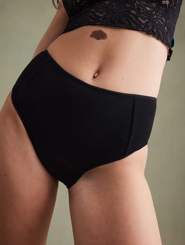 Culotte Menstruelle Claudie - Coton Bio - Noir-Ebène🩸🩸🩸