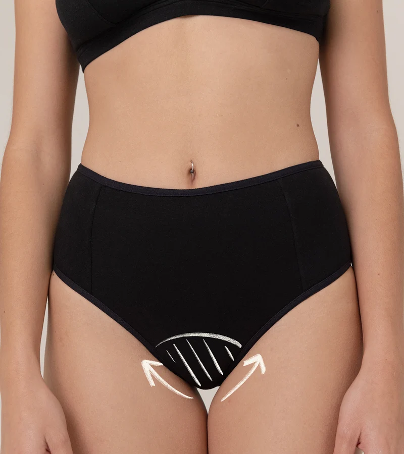 Culotte Menstruelle Claudie - Coton Bio - Noir-Ebène🩸🩸🩸