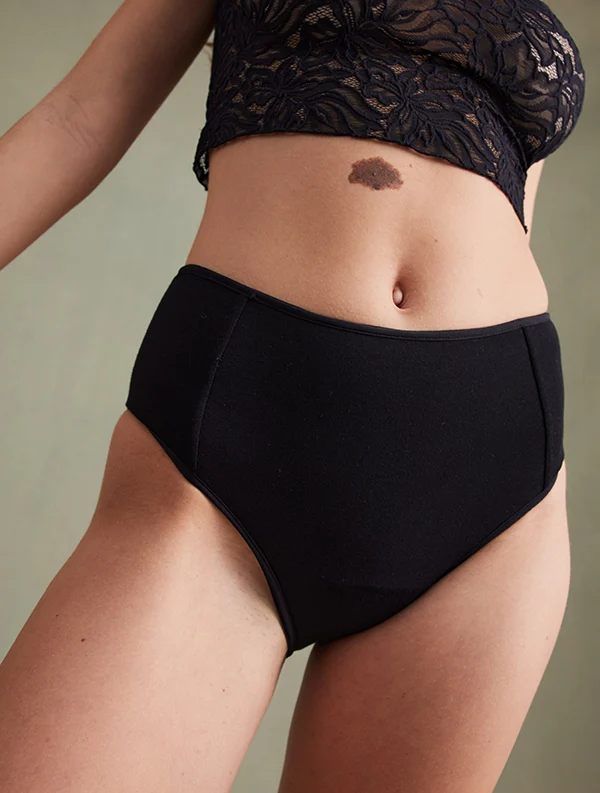 Culotte Menstruelle Claudie - Coton Bio - Noir-Ebène🩸🩸🩸