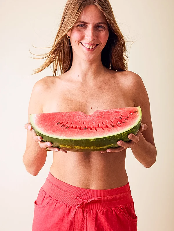 Pantalon Aloe - Lin/coton - Rouge-Pastèque