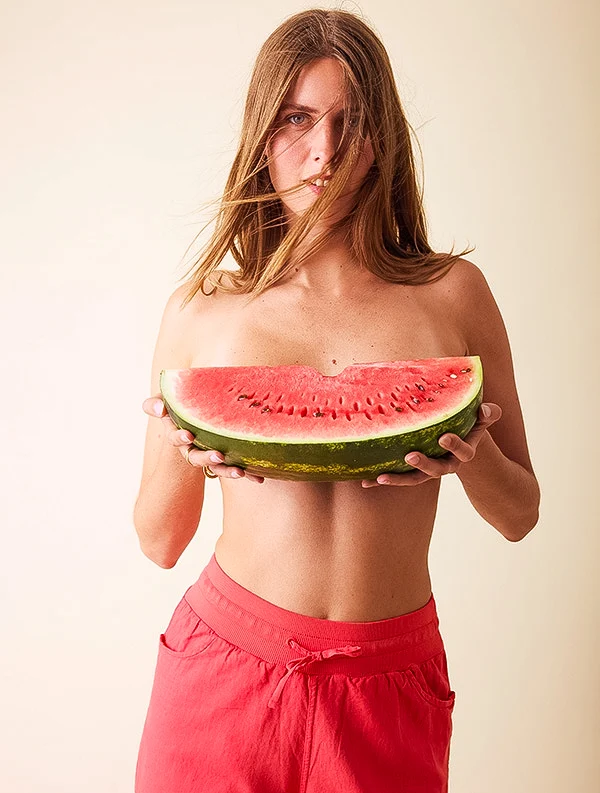 Pantalon Aloe - Lin/coton - Rouge-Pastèque