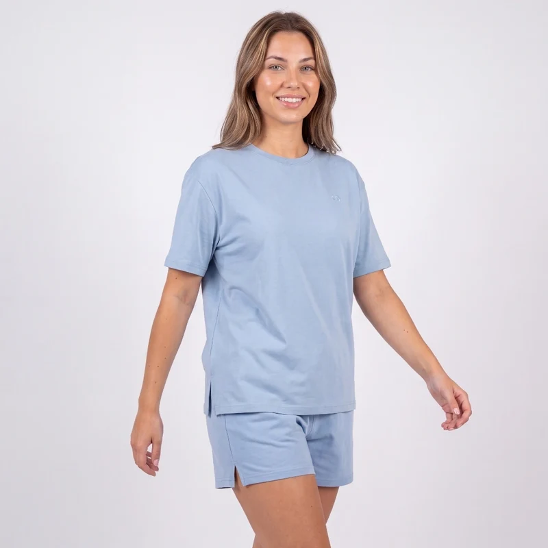 Schlafanzug Set Damen kurz | Hellblau