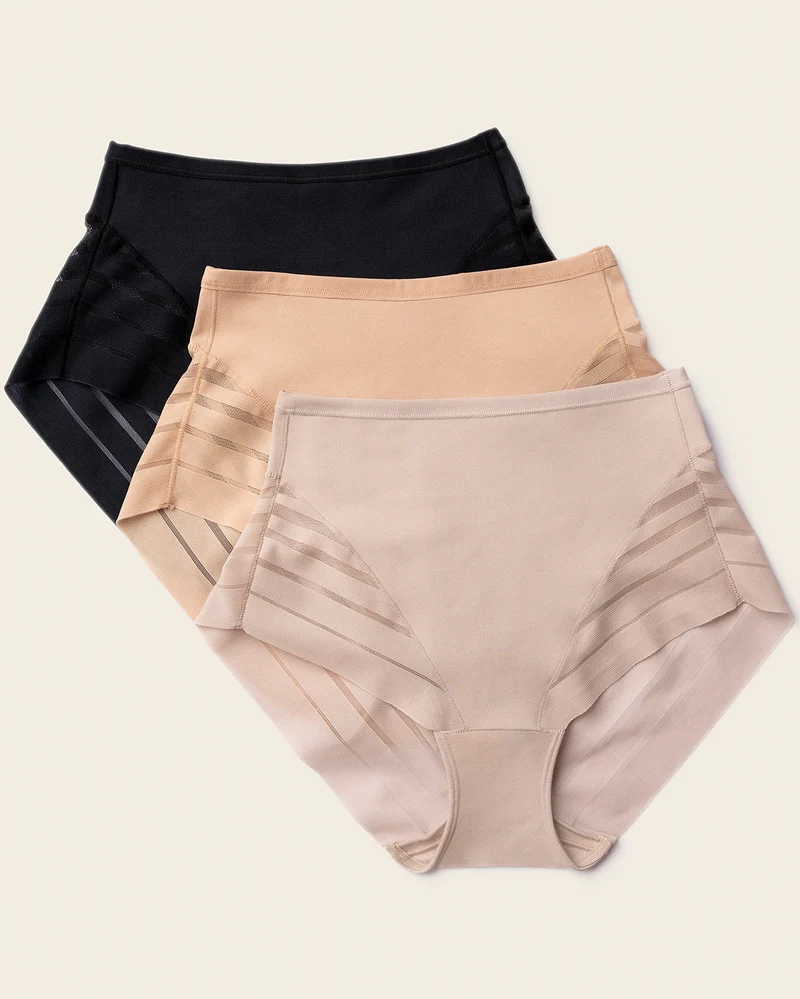 Lot de 3 culottes gainantes classiques avec compression modérée de l’abdomen