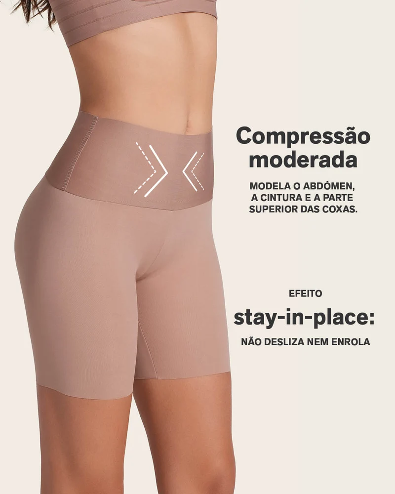 PowerStay Short & Stripe Undetectable Panty en Habano