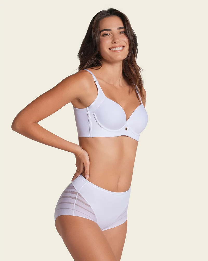 Lot de 2 Culottes Gainantes Classiques – Contrôle Modéré du Ventre et Bandes de Tulle