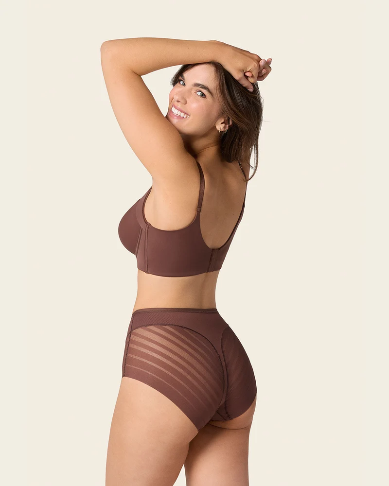 Lot de 2 Culottes Gainantes Classiques – Contrôle Modéré du Ventre et Bandes de Tulle