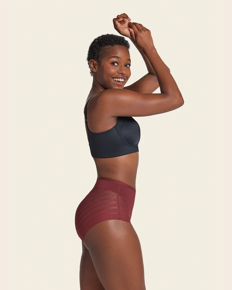 Lot de 2 Culottes Gainantes Classiques – Contrôle Modéré du Ventre et Bandes de Tulle