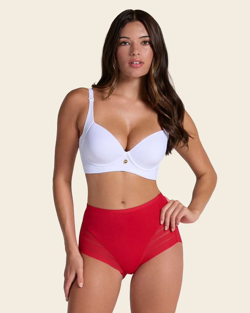 Lot de 2 Culottes Gainantes Classiques – Contrôle Modéré du Ventre et Bandes de Tulle