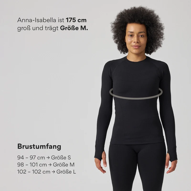 Sportshirt langarm Damen | Pastellgrün
