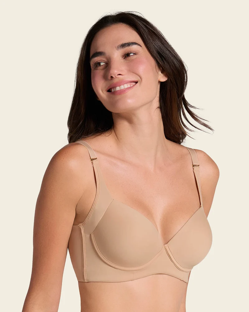 High Profile Bra + Stripe Undetectable Panty en Habano Medio