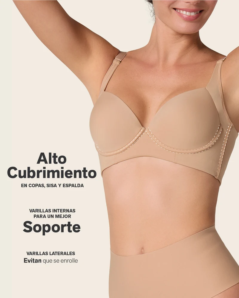 High Profile Bra + Stripe Undetectable Panty en Habano Medio