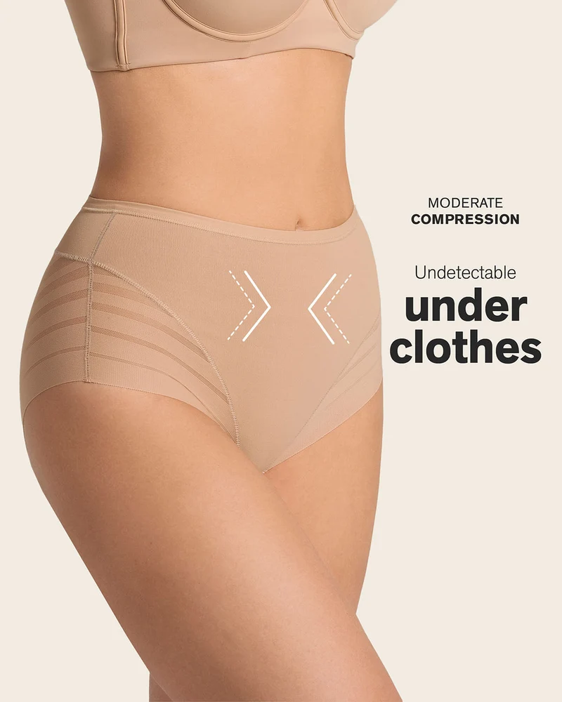 High Profile Bra + Stripe Undetectable Panty en Habano Medio