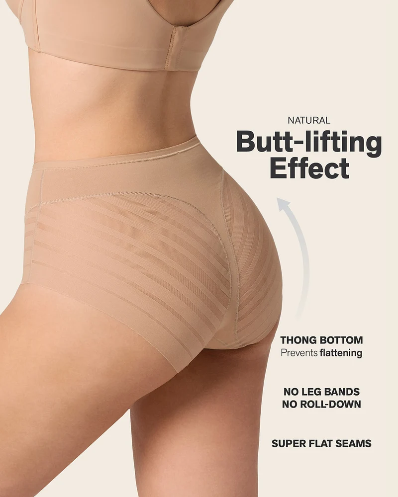 High Profile Bra + Stripe Undetectable Panty en Habano Medio
