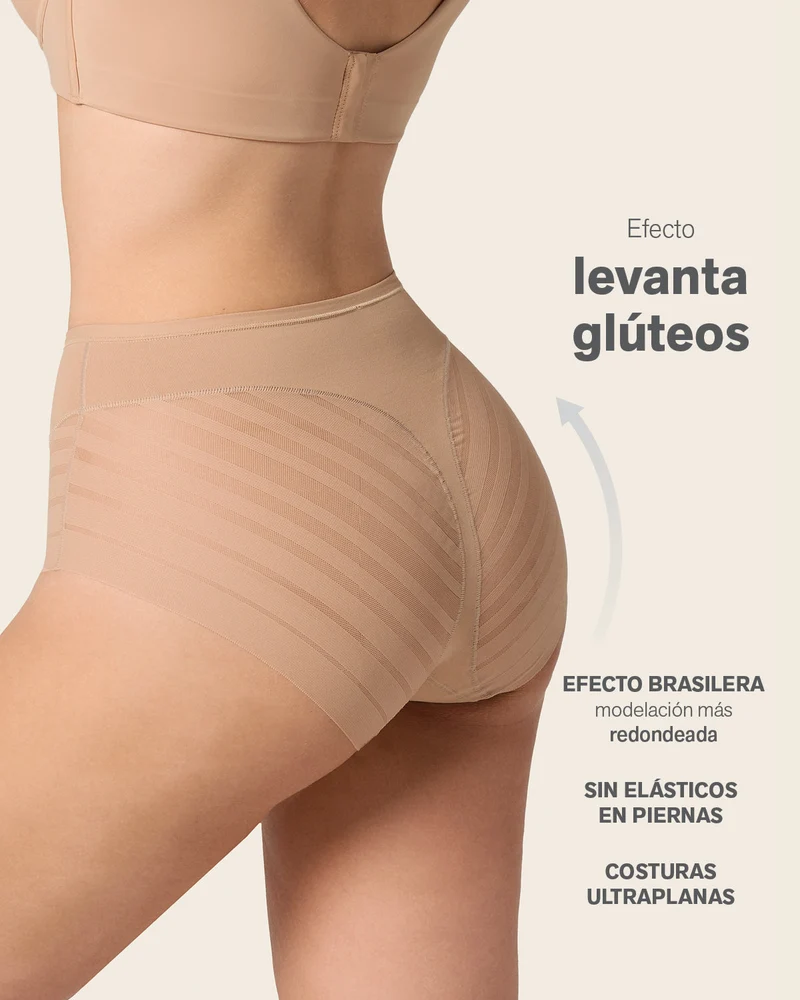 High Profile Bra + Stripe Undetectable Panty en Habano Medio