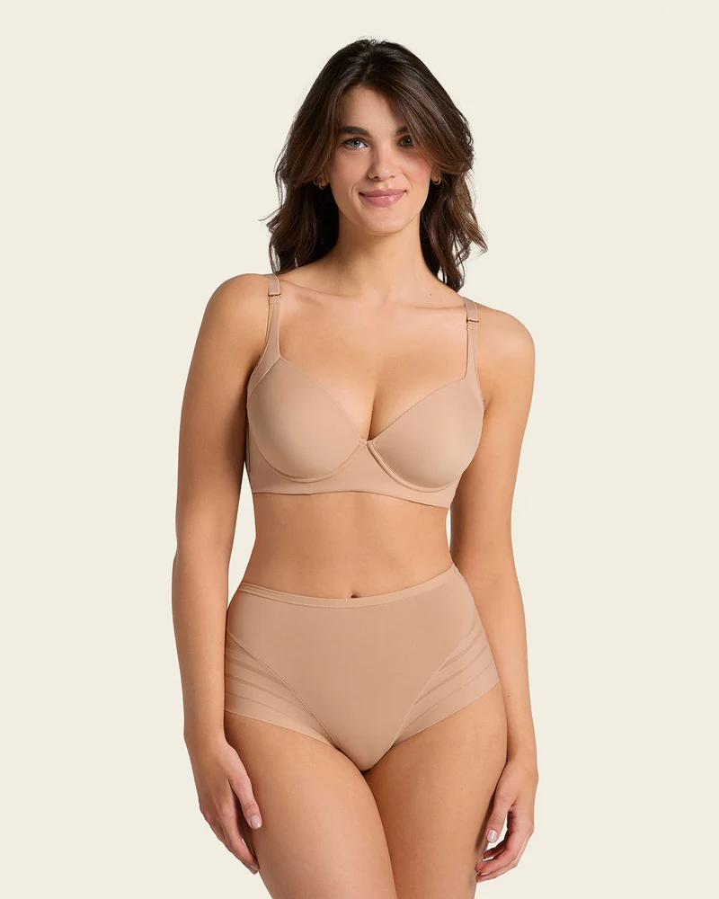 High Profile Bra + Stripe Undetectable Panty en Habano Medio