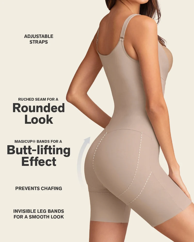 Body à poitrine libre à contrôle ferme avec effet fesses liftées