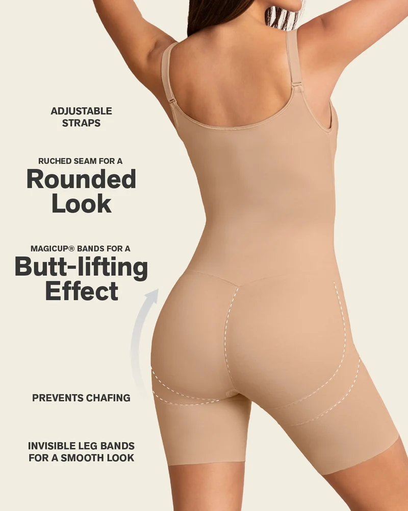 Body à poitrine libre à contrôle ferme avec effet fesses liftées