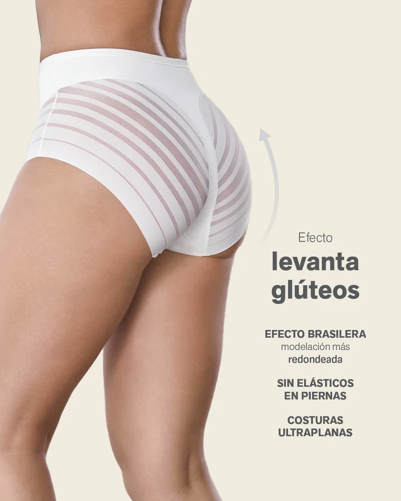 High Profile Bra + Stripe Undetectable Panty en Blanco