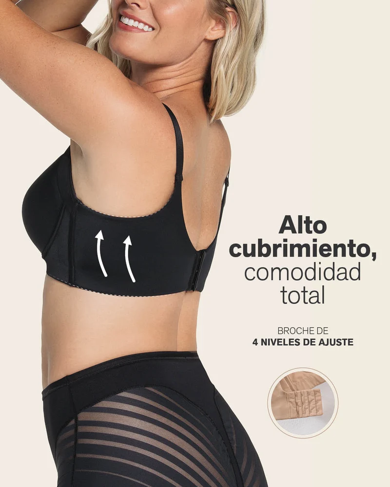 High Profile Bra + Stripe Undetectable Panty en Negro