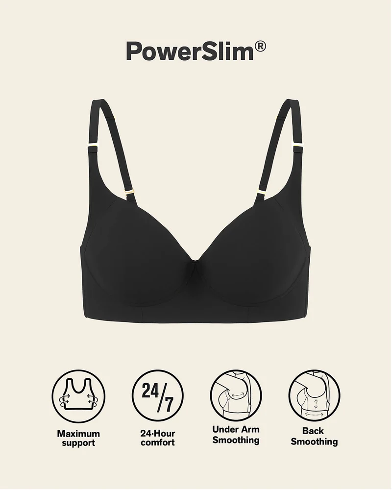 High Profile Bra + Stripe Undetectable Panty en Negro
