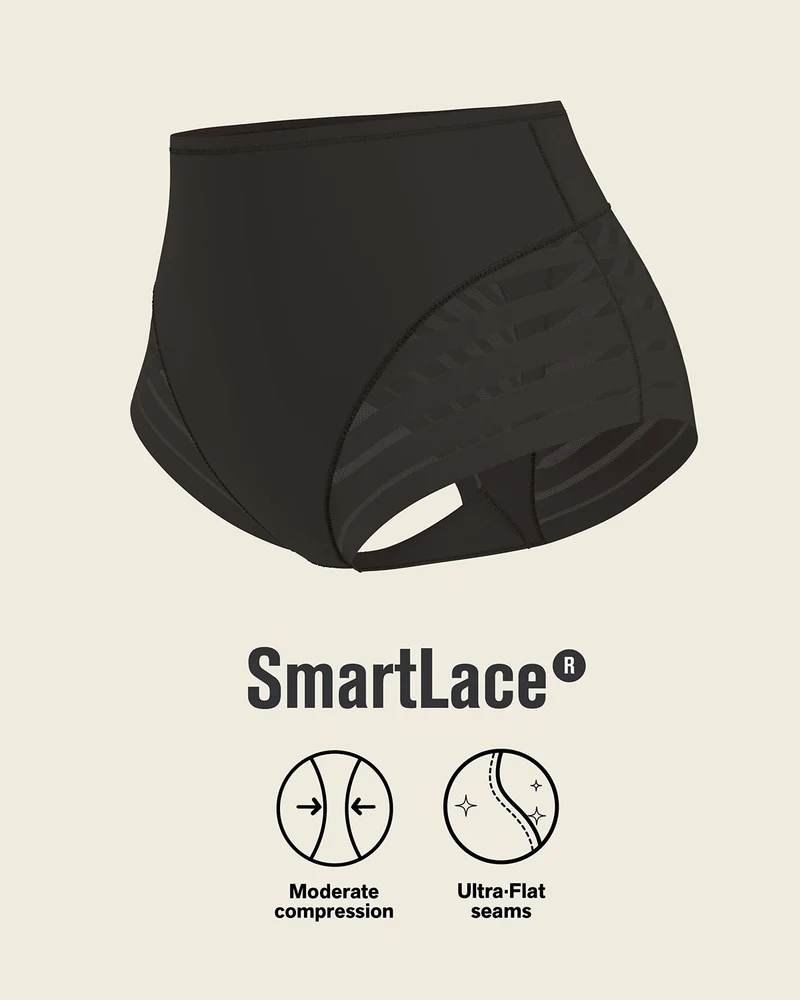 High Profile Bra + Stripe Undetectable Panty en Negro