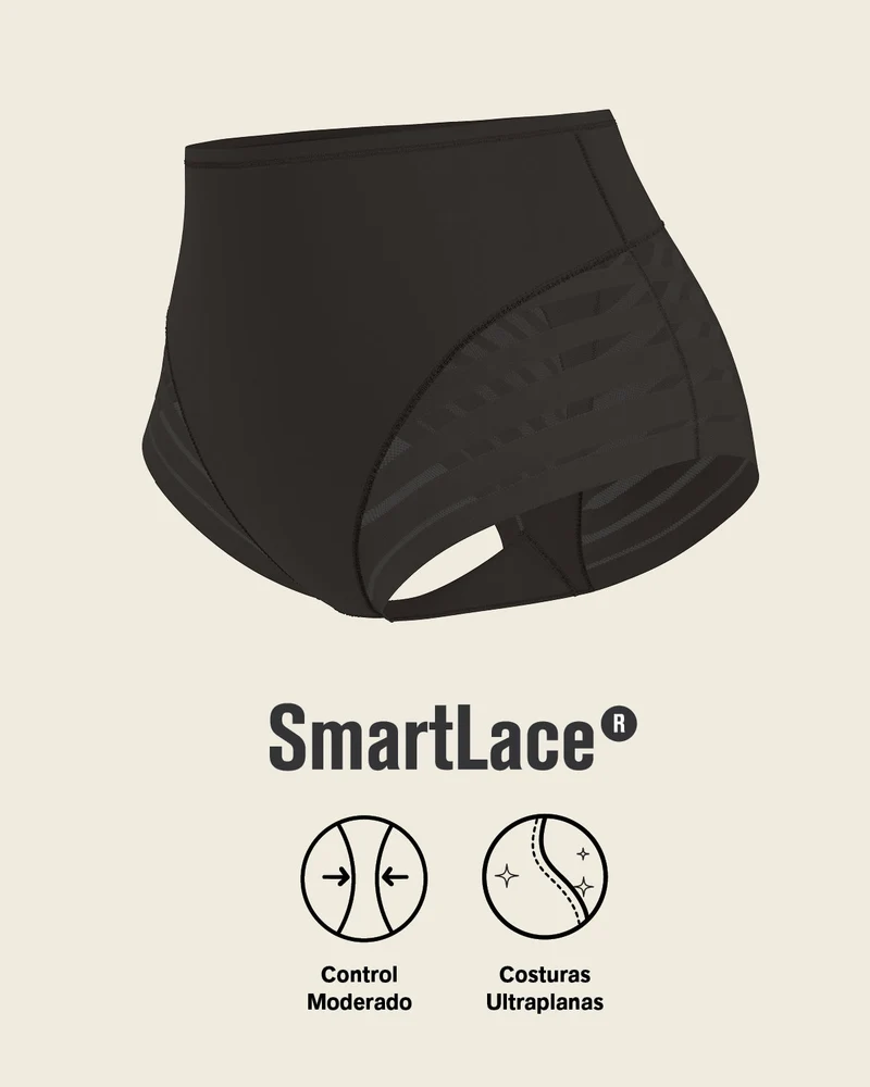 High Profile Bra + Stripe Undetectable Panty en Negro
