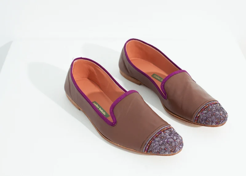 Bizi Cap Toe Loafer in Rose/Aubergine