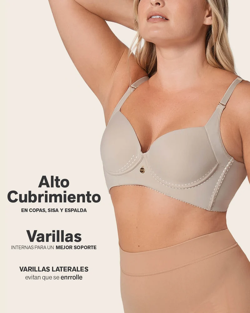 High Profile Bra + Stripe Undetectable Panty en Marron Clair