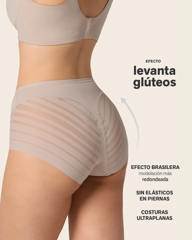 High Profile Bra + Stripe Undetectable Panty en Marron Clair