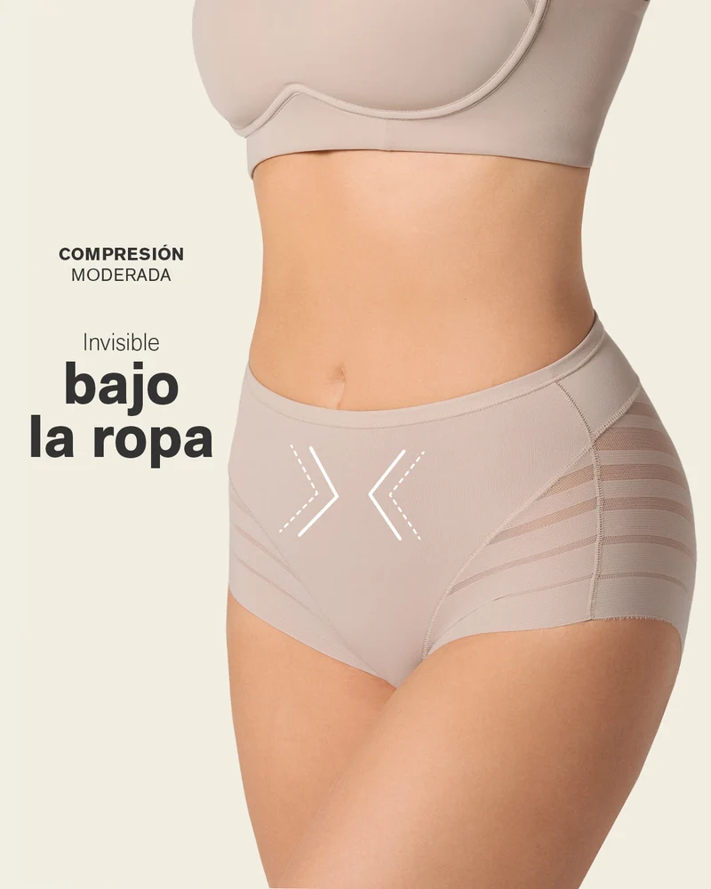 High Profile Bra + Stripe Undetectable Panty en Marron Clair