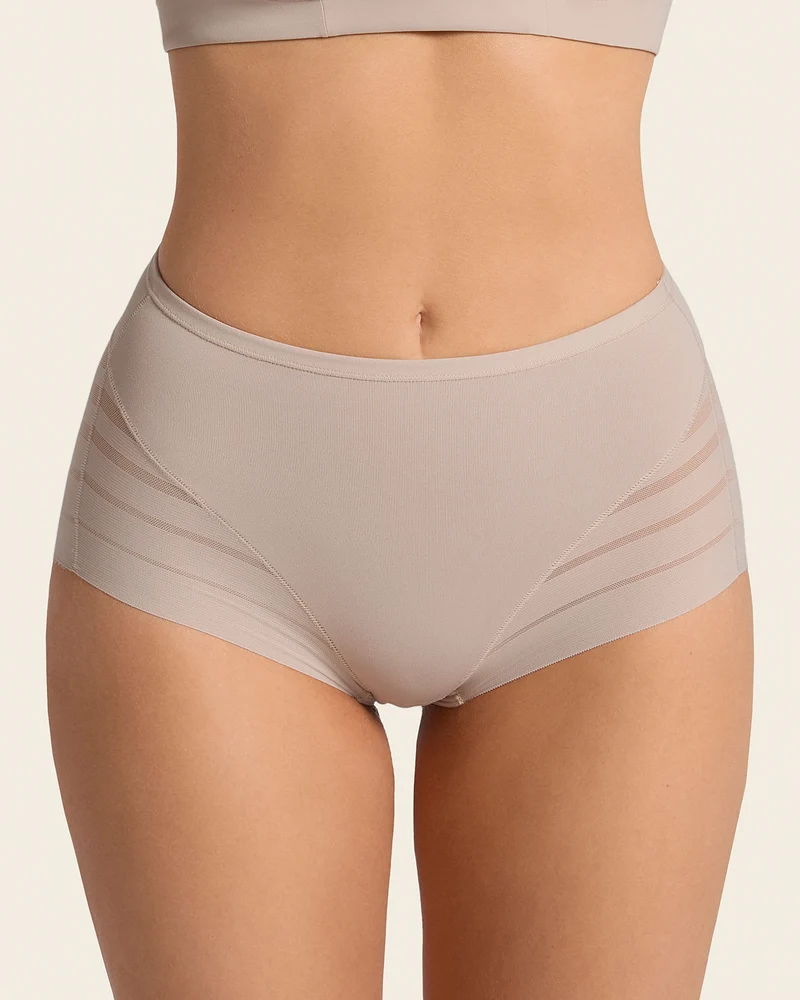 High Profile Bra + Stripe Undetectable Panty en Marron Clair