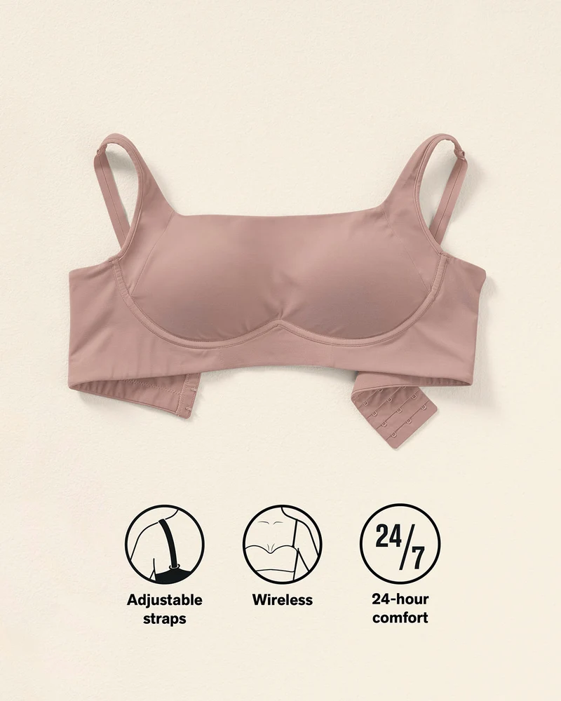 Everyday Bra + Stripe Undetectable Shaper Panty en Palo de Rosa