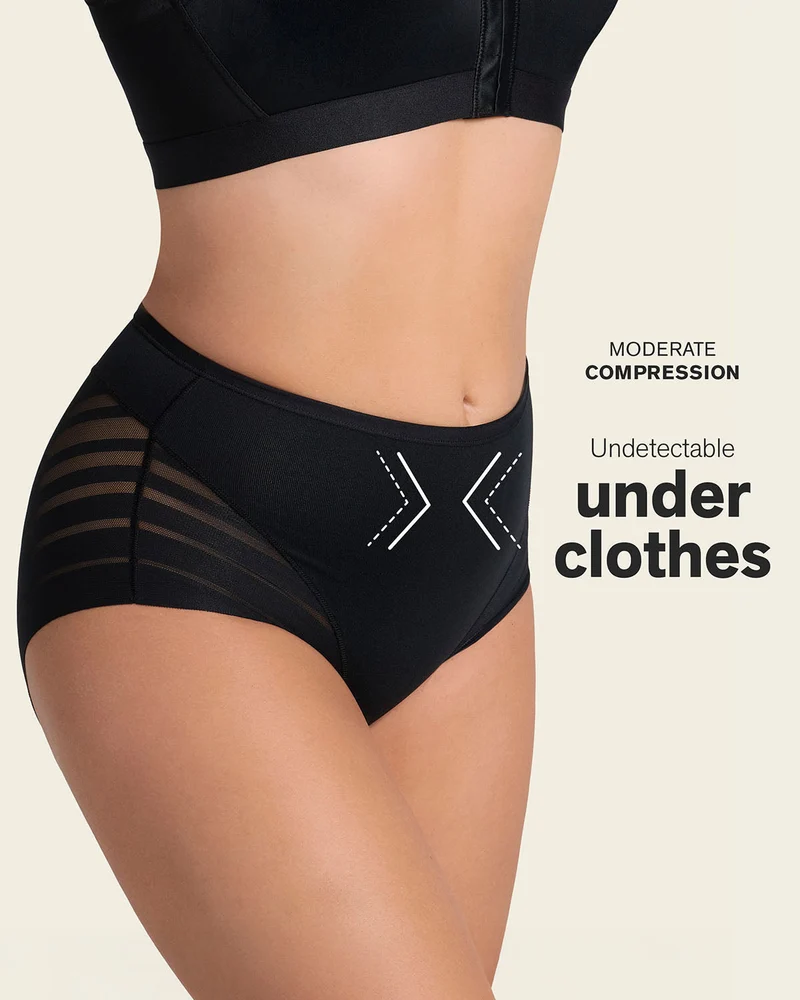 Everyday Bra + Stripe Undetectable Shaper Panty en Negro